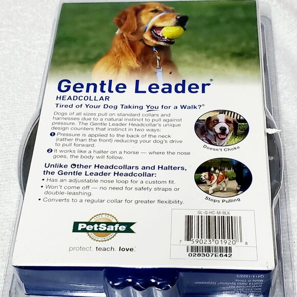 GENTLE LEADER~ Head Collar- Stop Pulling, Lunging, Jumping- MED- Black- With DVD - Picture 6 of 12
